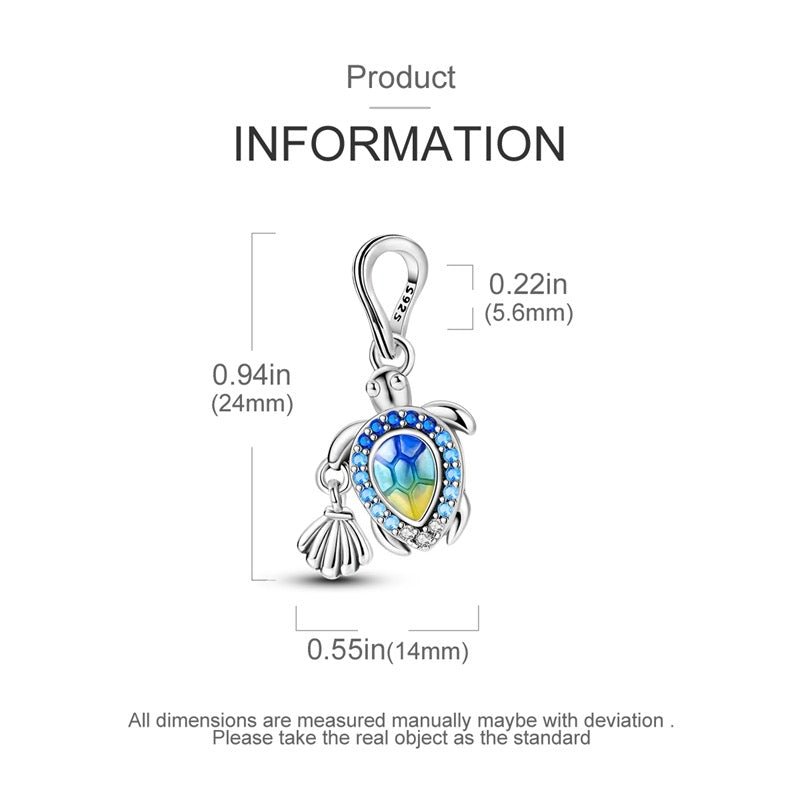 Sea Turtle Zirconia Dangle Charm - bellissi