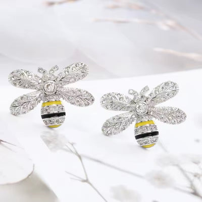 Shine Zirconia Honey Bee Stud Earrings - bellissi