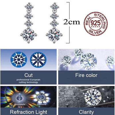 Shiny Round Cubic Zirconia Dangle Earrings - bellissi