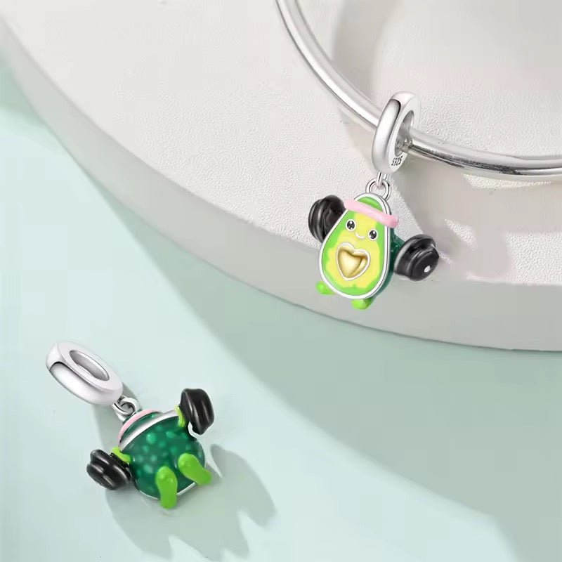 Silver Avocado Gym Charm - bellissi