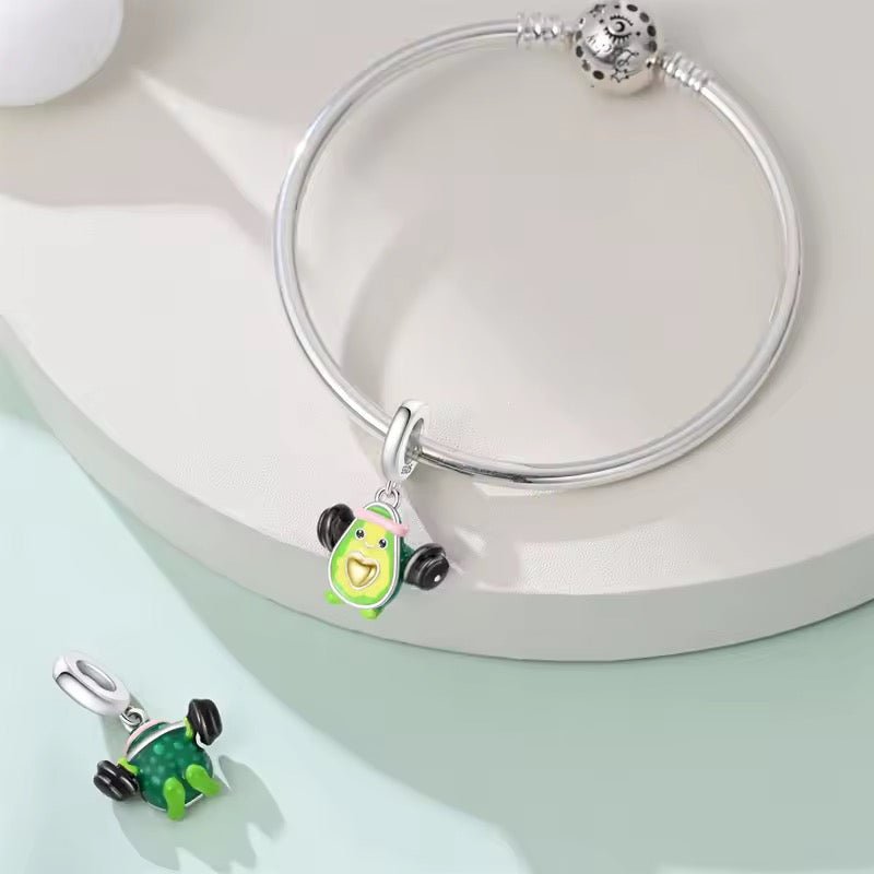 Silver Avocado Gym Charm - bellissi
