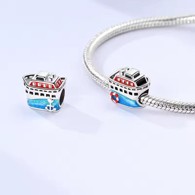 Silver Cruise Ship Charm - bellissi
