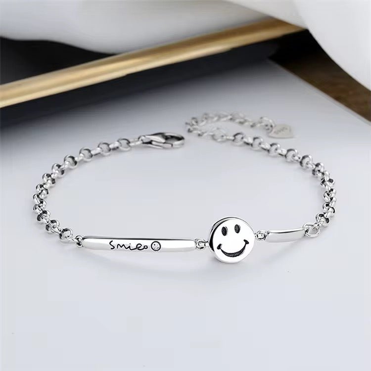 Silver Happy Smiley Bracelet – Feel Good Energy - bellissi