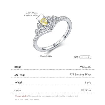 Silver Luxury Sparkling Water Drop CZ Ring - bellissi