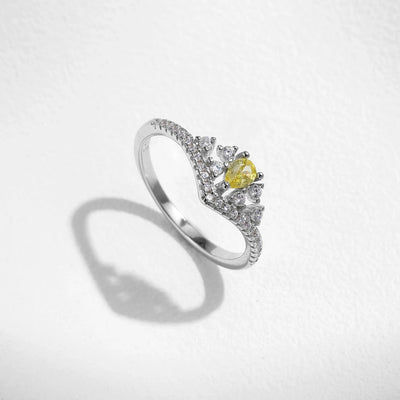 Silver Luxury Sparkling Water Drop CZ Ring - bellissi