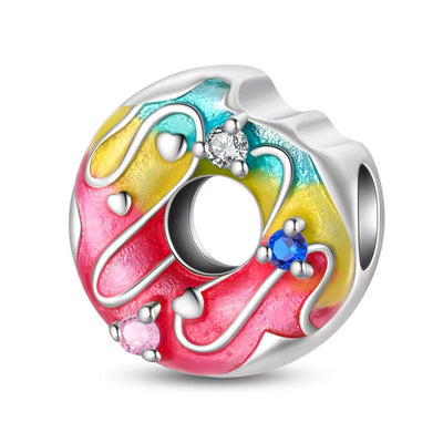 Silver Rainbow Donut Charm - bellissi