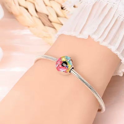 Silver Rainbow Donut Charm - bellissi