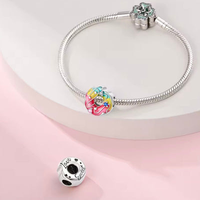 Silver Rainbow Donut Charm - bellissi
