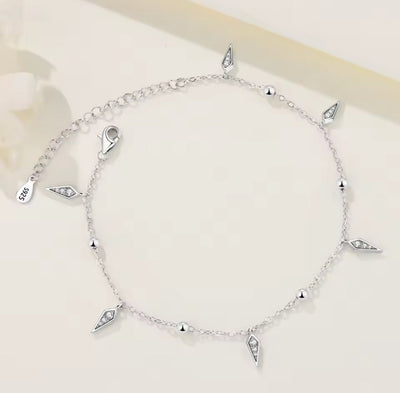 Silver Shining Ankle Bracelet - bellissi
