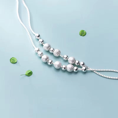 Silver Stardust Beaded Layer Bracelet - bellissi
