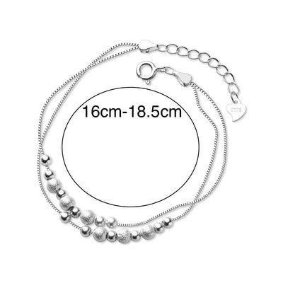 Silver Stardust Beaded Layer Bracelet - bellissi