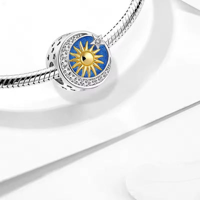 Silver Sun and Stars Charm - bellissi