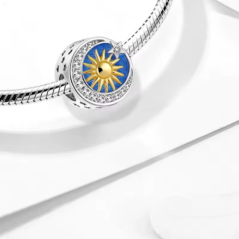 Silver Sun and Stars Charm - bellissi