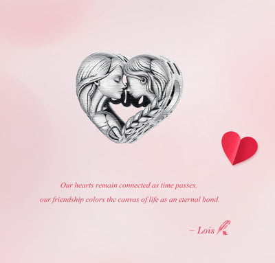 Sister Heart Silver Charm - bellissi