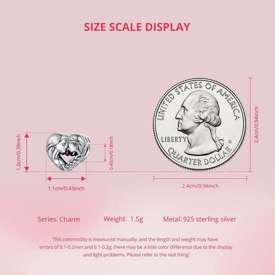 Sister Heart Silver Charm - bellissi