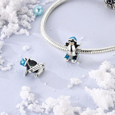 Skiing Penguin Charm - bellissi