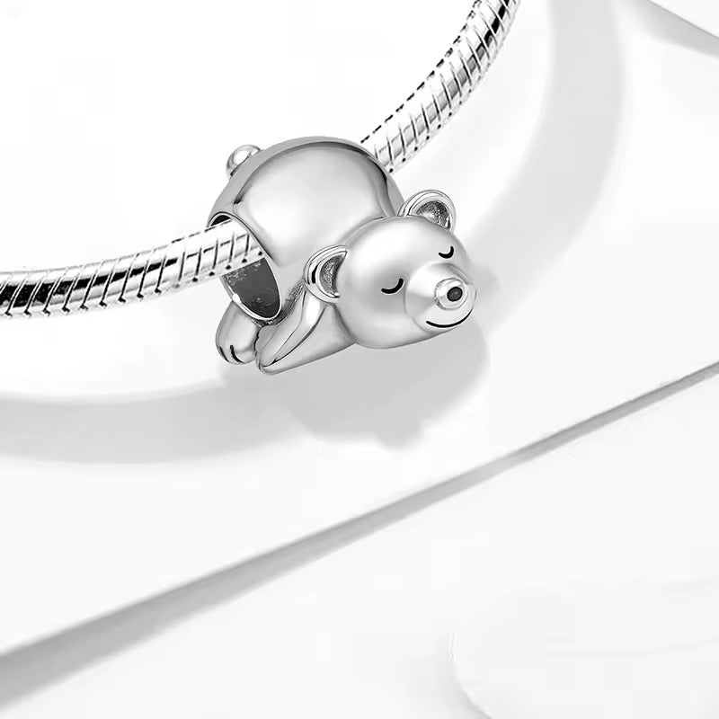 Sleeping Bear Silver Charm - bellissi