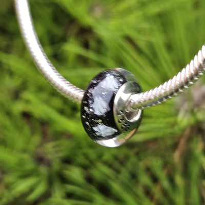 Snowflake Night Murano Glass Charm - bellissi