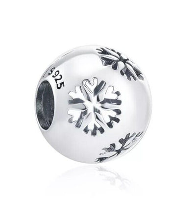 Snowflake Silver Ball Charm - bellissi