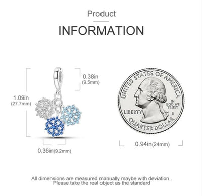 Snowflakes Dangle Charm - bellissi