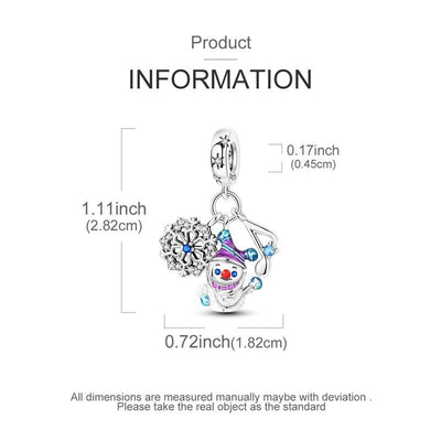 Snowman & Snowflake Dangle Charm - bellissi