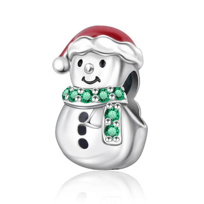 Snowman With Santa Hat Charm - bellissi