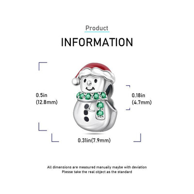 Snowman With Santa Hat Charm - bellissi