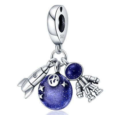 Spaceship & Astronaut Dangle Charm - bellissi