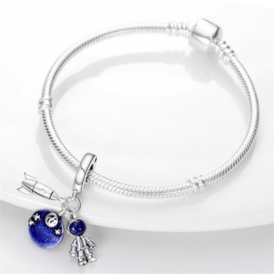 Spaceship & Astronaut Dangle Charm - bellissi