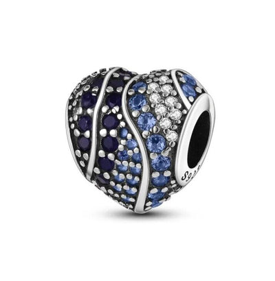 Sparkling Blue Zircon Heart Charm - bellissi