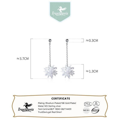 Sparkling Crystal Flower Dangle Stud Earrings - bellissi