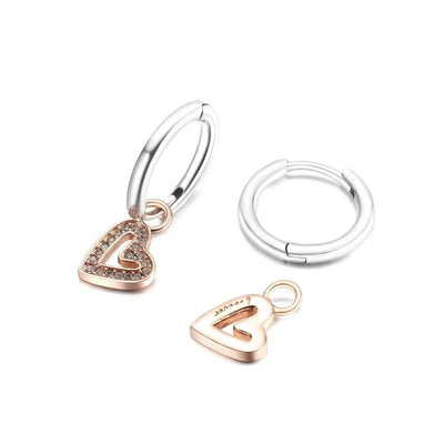 Sparkling Freehand Heart Earring & Necklace Set - bellissi