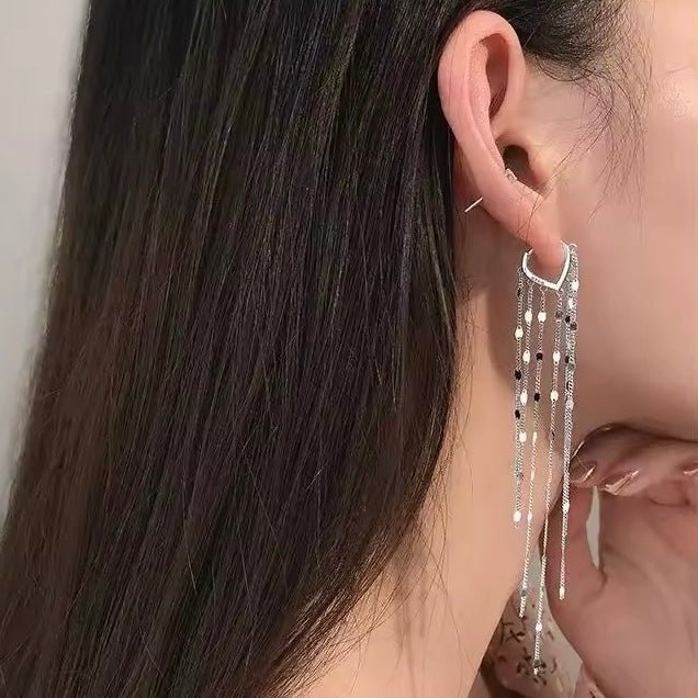 Sparkling Multi Row Drop Earrings Dangle - bellissi