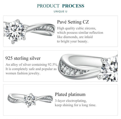 Sparkling Ring With Cubic Zirconia - bellissi