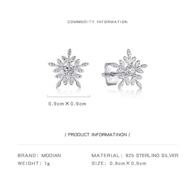 Sparkling Snowflakes Stud Earrings - bellissi