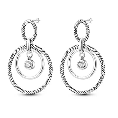 Sparkling Zircon in Double Circle Stud Earrings - bellissi