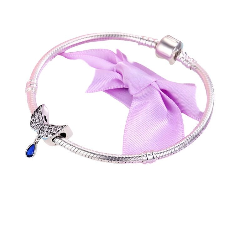 Sparkling Zirconia Angel Wings Charm - bellissi