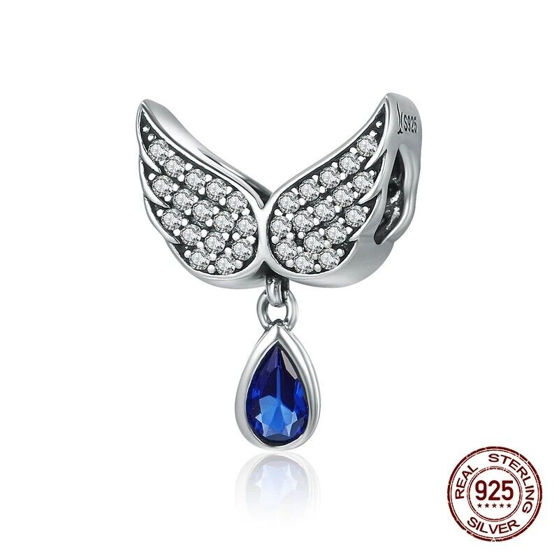 Sparkling Zirconia Angel Wings Charm - bellissi