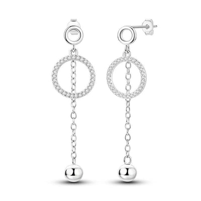 Sparkling Zirconia Dangle Drop Stud Earrings - bellissi