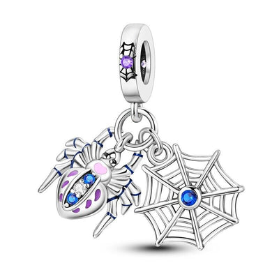 Spider & Web Dangle Charm - bellissi