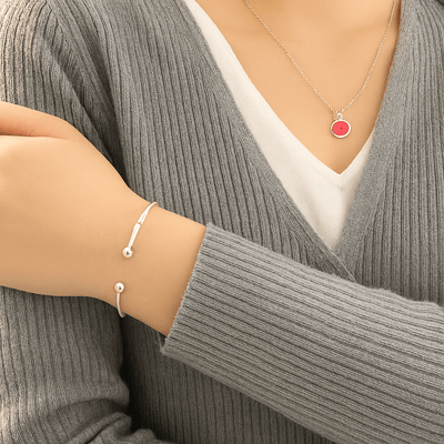 Sterling Silver Bracelet with Ball Ends - bellissi