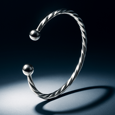 Sterling Silver Bracelet with Ball Ends - bellissi