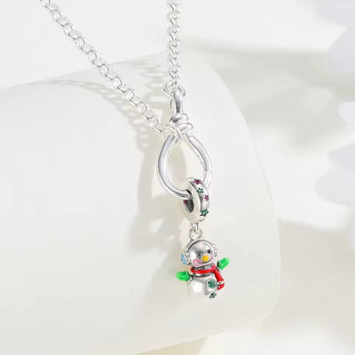 Sterling Silver Christmas Snowman Charm - bellissi