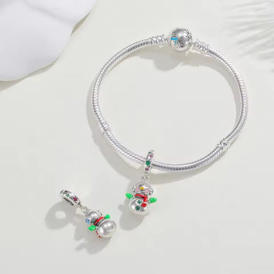 Sterling Silver Christmas Snowman Charm - bellissi