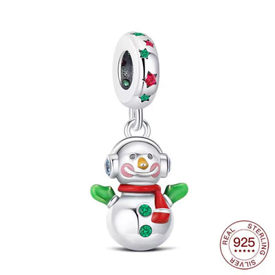 Sterling Silver Christmas Snowman Charm - bellissi