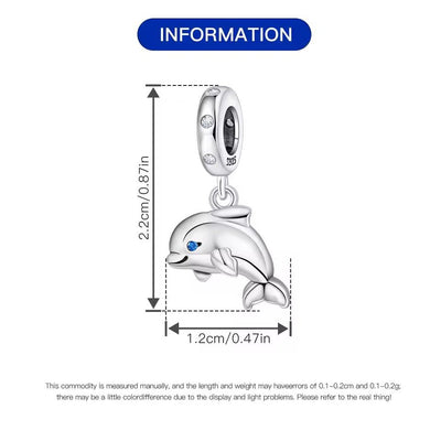 Sterling Silver Dolphin Charm - bellissi
