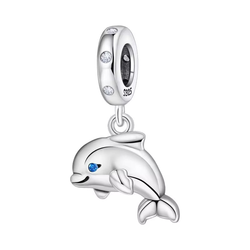 Sterling Silver Dolphin Charm - bellissi