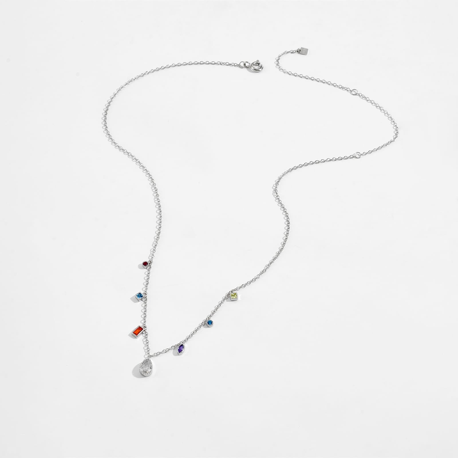 Sterling Silver Multi - Stone Necklace - bellissi