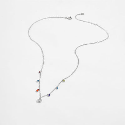 Sterling Silver Multi - Stone Necklace - bellissi