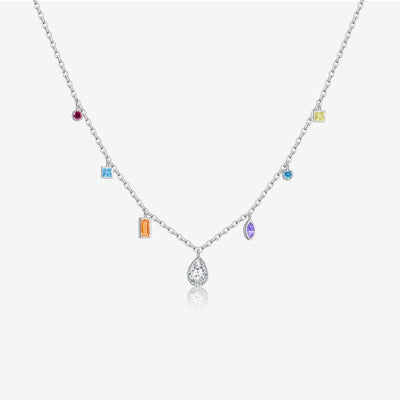 Sterling Silver Multi - Stone Necklace - bellissi